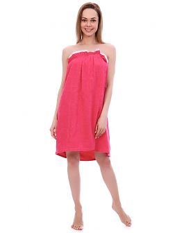 Парео женское на липучке,100 % хлопок (Малиновый)