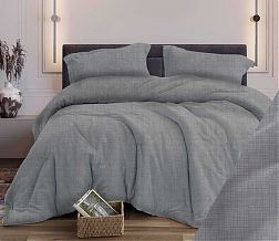 Пододеяльник 1,5-спальный, с вырезом "ромб", бязь "Комфорт" (Контур, светло-серый)