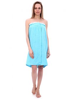 Парео женское на липучке,100 % хлопок (Бирюзовый)