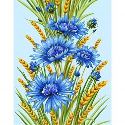 Полотенце 50*60 см вафельное (Васильки)