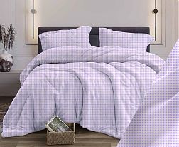 Простыня 1,5-спальная, бязь "Комфорт" (Кубик, сирень)