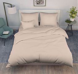 Простыня на резинке 090*200 см (борт 25 см), однотонная бязь ГОСТ (Бежевый)