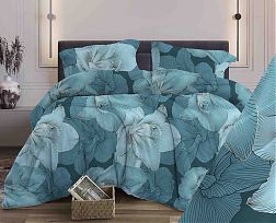 Наволочка 50*70 см, бязь "Комфорт", на пуговицах (Богема, бирюзовый)