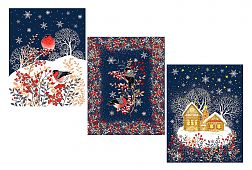 Комплект полотенец 48*60 см, 3 шт., рогожка (Колядки) Комплект полотенец 48*60 см, 3 шт., рогожка (Колядки)