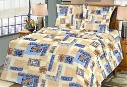 Простыня 1,5-спальная, бязь "Комфорт" (Арабески, бежевый)