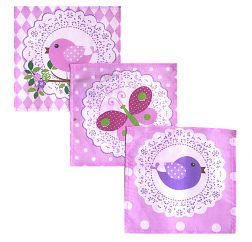 Комплект детских носовых платков 18*18см, 10 шт., Шуйский ситец (Кружевное, розовый)